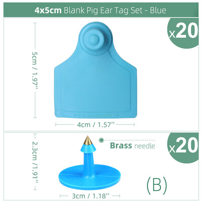 20 vnt. 4x5 cm tušti ausų įsagai ožkoms avims galvijams karvėms kiaulėms gyvuliams identifikuoti TPU tiksli ausų etiketė ūkio gyvūnų žymeklis