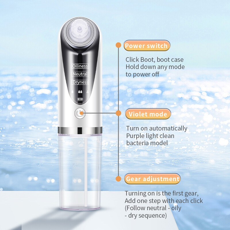 Mitesszer eltávolító pórus vákuum arctisztító elektromos pattanás fekete fej eltávolító USB újratölthető vízciklusos arctisztító eszközök