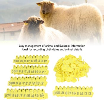 Livestock Ear Tag Πυκνό πλαστικό Βολικό αναγνωριστικό Ετικέτα αυτιού με αρίθμηση βοοειδών για αγελάδες γουρούνια Αίγες αυτί χοίρου