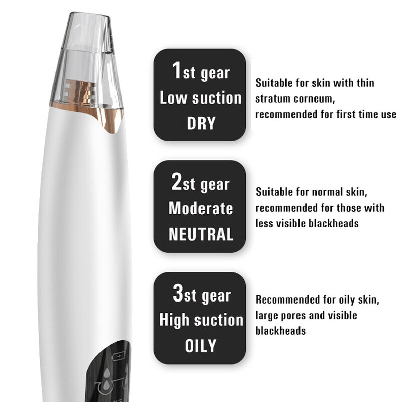 Mitesszer eltávolító porszívó pórustisztító elektromos orr fekete arc mikrodermoabráziós arcgép szépség bőrápolás