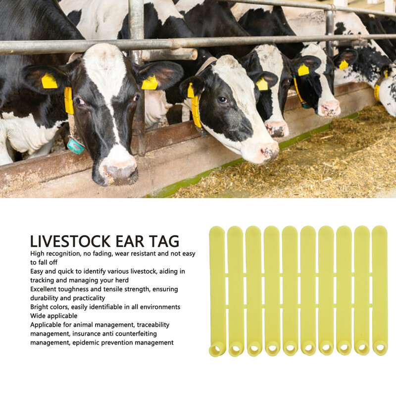 Gyvulių ausų įsagas, Lengvas identifikavimas, Gyvūnų ausų įsagai, Etiketė, Apsaugo nuo išskyrimo gyvūnų tvarkymui, 100 vnt.