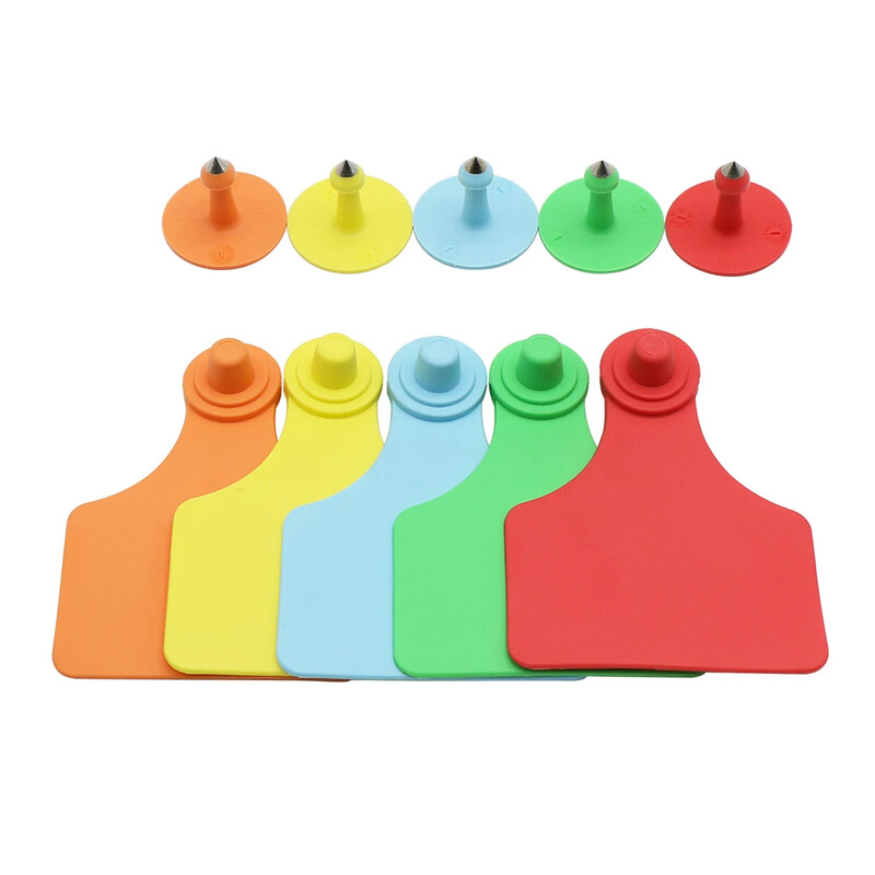 5 vnt. galvijų ausų įsagų ženklai TPU dvipusis bežodis ausų įsagas, pasirinktinis numeris vario galvos karvės auskarai, gyvūno identifikavimo kortelė