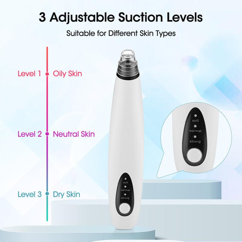 Vizuális arctisztító orr mitesszer eltávolító mélypórusos akne pattanások eltávolítása vákuum szívás gyémánt szépségápolási eszköz USB arc háztartás