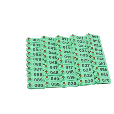 Nr. 001-100 Gyvuliai Avys Ausų įsagai Kortelės Gyvūnų identifikavimo ženklai su skaičiais Lazerinio tipavimo vario galvutė