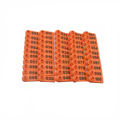 Nr. 001-100 Gyvuliai Avys Ausų įsagai Kortelės Gyvūnų identifikavimo ženklai su skaičiais Lazerinio tipavimo vario galvutė