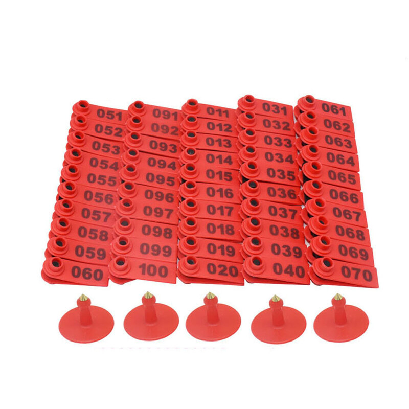 Nr. 001-100 Gyvuliai Avys Ausų įsagai Kortelės Gyvūnų identifikavimo ženklai su skaičiais Lazerinio tipavimo vario galvutė