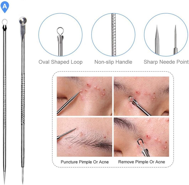 Spuogų adata pašalinti inkštirus Comedone Extractor Tools Nerūdijančio plieno veido odos priežiūros priemonė Spuogų dėmių šalinimo įrankiai