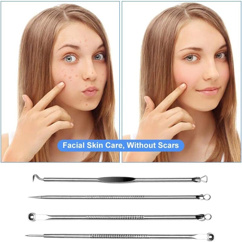 Spuogų adata pašalinti inkštirus Comedone Extractor Tools Nerūdijančio plieno veido odos priežiūros priemonė Spuogų dėmių šalinimo įrankiai