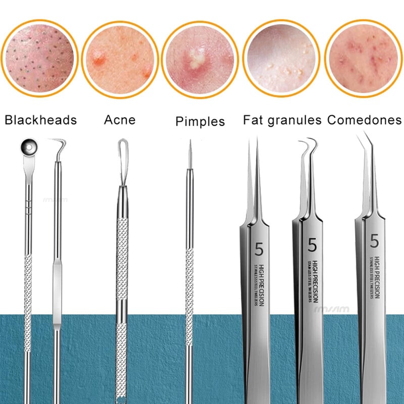 Spuogų adata pašalinti inkštirus Comedone Extractor Tools Nerūdijančio plieno veido odos priežiūros priemonė Spuogų dėmių šalinimo įrankiai