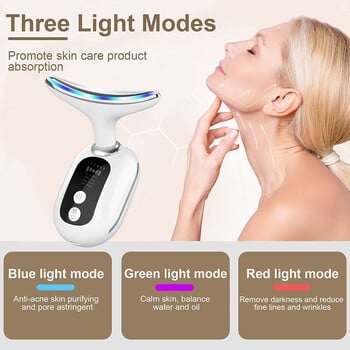 Massager for Face Lifting Facial Massager EMS Neck Eye Massage Instrument Vibrator Microcurrents Red Light Therapy Αντιρυτιδική