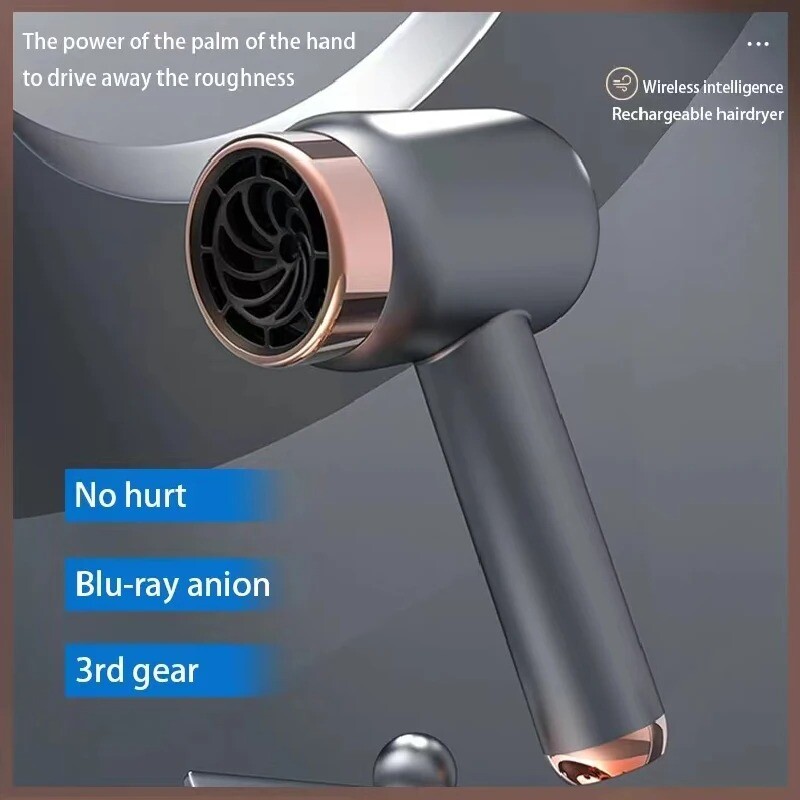 Мощно безжично зареждане Преносим USB акумулаторен сешоар Високомощен домашен бързосъхнещ фризьорски салон Безжичен сешоар за пътуване