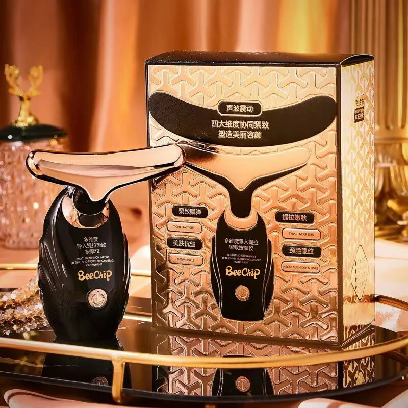 Black Gold Electric Facial Beauty Instrument Lifting and Firming Facial Eye Massager Οικιακό μασάζ υπερήχων δόνησης