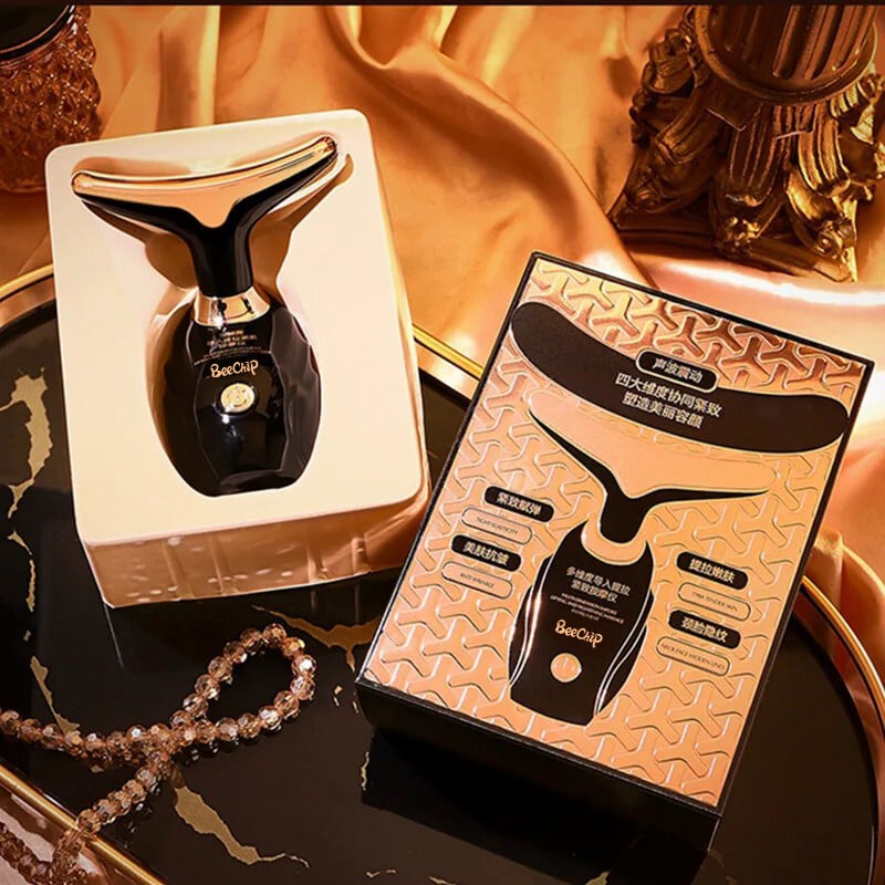 Black Gold Electric Facial Beauty Instrument Lifting and Firming Facial Eye Massager Οικιακό μασάζ υπερήχων δόνησης