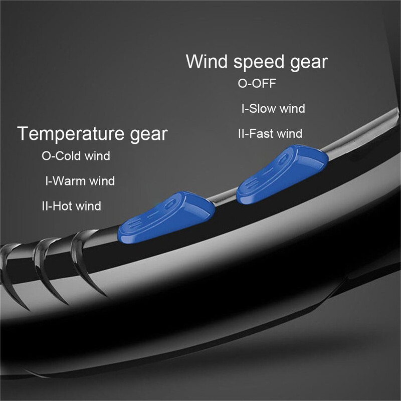 Οικιακό πιστολάκι μαλλιών 2200W Black Heat Blower Dryer Σαλόνι ομορφιάς Φορητό φυσητήρι μαλλιών κατάλληλο για Unisex, δώρο σε φίλο