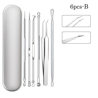 Mitesszer eltávolító eszközök Pattanásos pattanásos eltávolító eszköz Professzionális rozsdamentes pattanásos pattanások eltávolító eszközkészlet