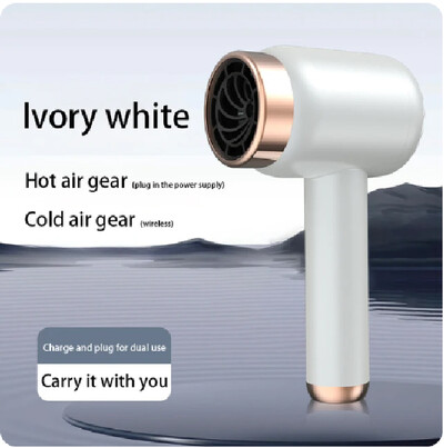 Încărcare fără fir profesional Uscător de păr portabil, reîncărcabil prin USB, Uscător de păr de călătorie pentru salon de coafură cu uscare rapidă de mare putere.