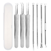 3-7 τμχ/παρτίδα Βελόνες ακμής από ανοξείδωτο ατσάλι Σπυράκια μαύρα στίγματα Σπυράκια Αφαίρεση σωματιδίων λίπους Λαβίδες καθαρισμού πόρων προσώπου με κλιπ κυττάρων