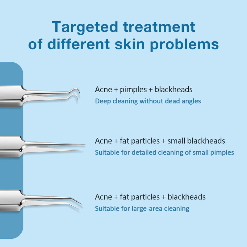 3-7 τμχ/παρτίδα Βελόνες ακμής από ανοξείδωτο ατσάλι Σπυράκια μαύρα στίγματα Σπυράκια Αφαίρεση σωματιδίων λίπους Λαβίδες καθαρισμού πόρων προσώπου με κλιπ κυττάρων
