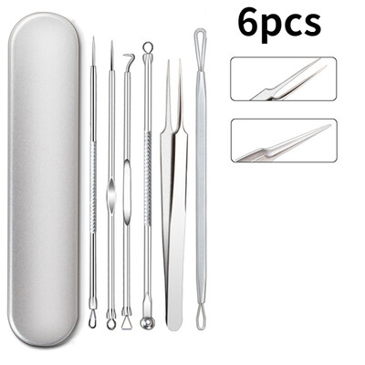 11/8/6/4PCS Κιτ αφαίρεσης μαύρων στιγμάτων από ανοξείδωτο ατσάλι Ακμή Βελονάκια αφαίρεσης σπυριών βελόνες Καλλυντικό εργαλείο καθαρισμού προσώπου