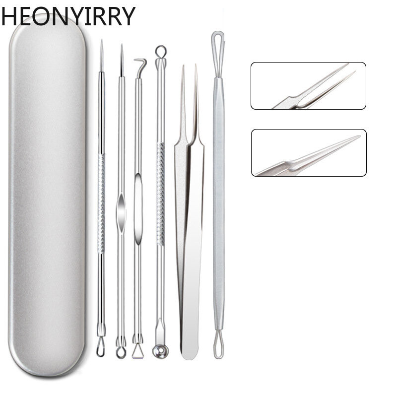 11/8/6/4PCS Κιτ αφαίρεσης μαύρων στιγμάτων από ανοξείδωτο ατσάλι Ακμή Βελονάκια αφαίρεσης σπυριών βελόνες Καλλυντικό εργαλείο καθαρισμού προσώπου