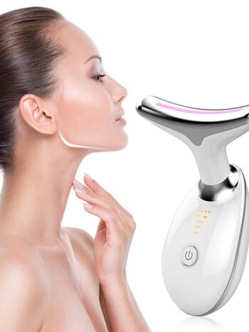 LED Photon Therapy Neck And Face Lifting Massager Вибрационен Skin Tighten Beauty Reduce Double Chin Anti-Wrinkle Remove Device