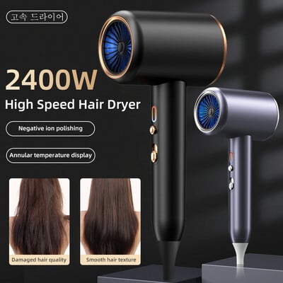 Profesionalus plaukų džiovintuvas karšto šalto vėjo oro šepetys plaukų džiovintuvas Negative Lonic Blow Dryer Strong PowerDryer salono įrankis 2400 W 3 pavara