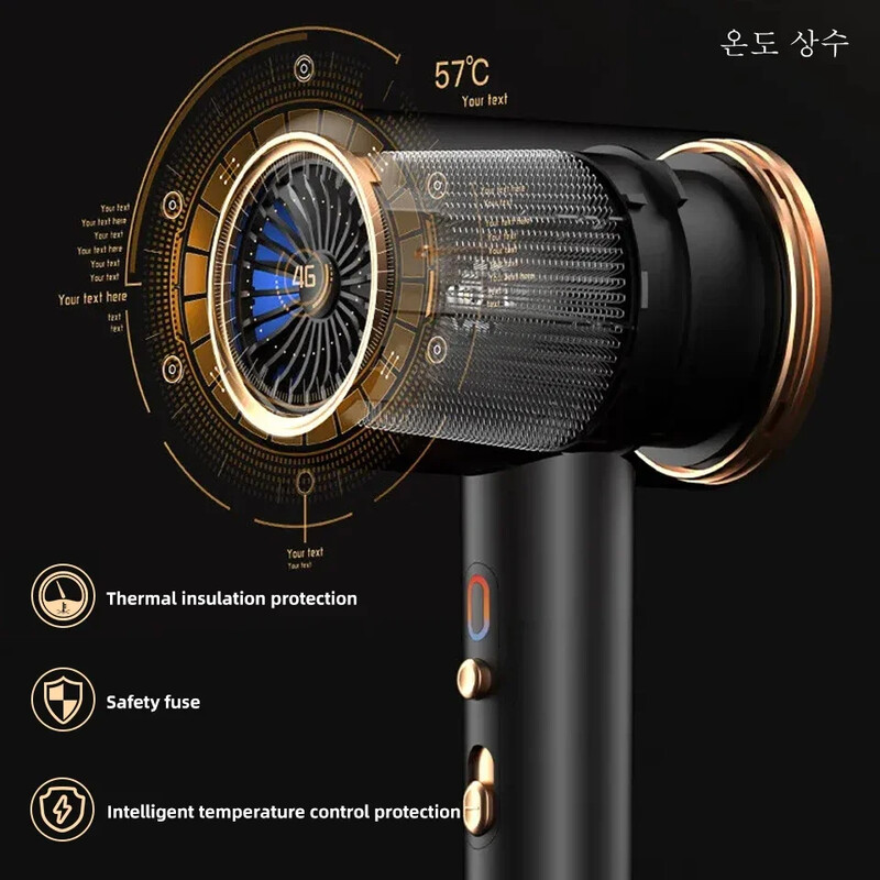 Επαγγελματικό πιστολάκι μαλλιών Hot Cold Wind Air Brush Drier Negative Lonic Blow Dryer Strong PowerDryer Salon Tool 2400W 3th Gear