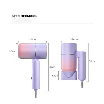 Μίνι Πτυσσόμενο σεσουάρ 220V-240V 750W με τσάντα μεταφοράς Hot Air Anion Περιποίηση μαλλιών για Ταξίδι στο σπίτι Πιστολάκι Μαλλιών Κοιτώνας Πιστολάκι