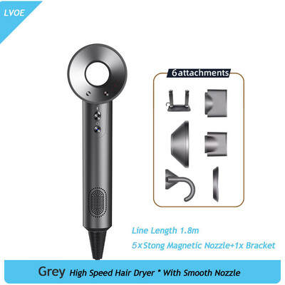 Ηλεκτρικό πιστολάκι μαλλιών Υψηλής ταχύτητας Ισχυρό σπίτι χαμηλού θορύβου Γρήγορο αρνητικό ιοντικό πιστολάκι μαλλιών Hot Cold Wind Hair Styler