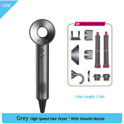 Ηλεκτρικό πιστολάκι μαλλιών Υψηλής ταχύτητας Ισχυρό σπίτι χαμηλού θορύβου Γρήγορο αρνητικό ιοντικό πιστολάκι μαλλιών Hot Cold Wind Hair Styler