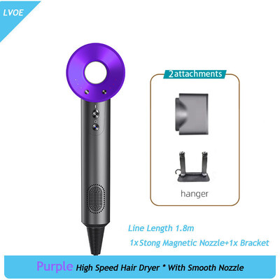 Ηλεκτρικό πιστολάκι μαλλιών Υψηλής ταχύτητας Ισχυρό σπίτι χαμηλού θορύβου Γρήγορο αρνητικό ιοντικό πιστολάκι μαλλιών Hot Cold Wind Hair Styler