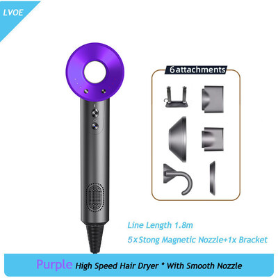 Ηλεκτρικό πιστολάκι μαλλιών Υψηλής ταχύτητας Ισχυρό σπίτι χαμηλού θορύβου Γρήγορο αρνητικό ιοντικό πιστολάκι μαλλιών Hot Cold Wind Hair Styler