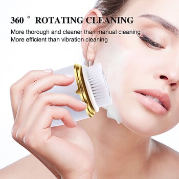 Hello Face Ultrasonic Facial Cleanser Brush Electric Cleansing Face Brush 360 Rotate Automatic Brush Machine Deep Clean