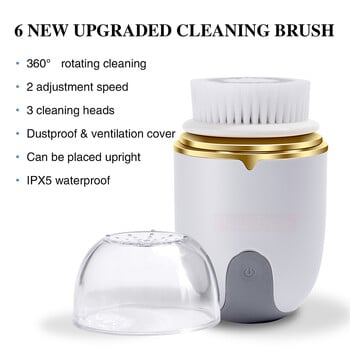 Hello Face Ultrasonic Facial Cleanser Brush Electric Cleansing Face Brush 360 Rotate Automatic Brush Machine Deep Clean