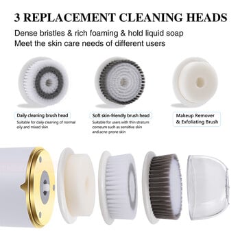 Hello Face Ultrasonic Facial Cleanser Brush Electric Cleansing Face Brush 360 Rotate Automatic Brush Machine Deep Clean