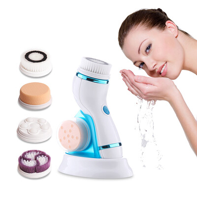 4 az 1-ben elektromos mosókefék Arctisztító fogkefe Sonic for Face hámlasztó mosókefe tisztító Beauty Skin Care Tool