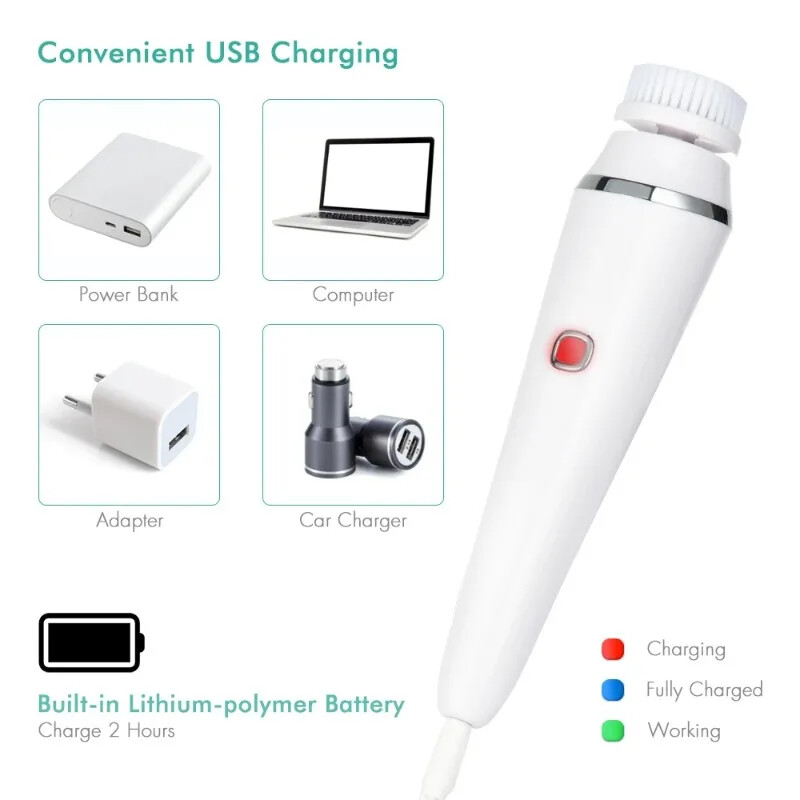 Elektromos arctisztító 4 az 1-ben arctisztító kefe mosógép Spa bőrápoló masszírozó mitesszer tisztító arcbőrtisztító