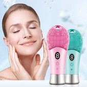 9 Gear Electric Ultrasonic Skin Sonic Scrubber Facial Brush Cleaner Rotirajuća visokofrekventna vibracija Lice Silicij punjiv