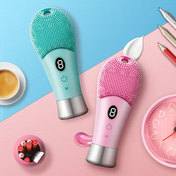 9 Gear Electric Ultrasonic Skin Sonic Scrubber Facial Brush Cleaner Spinning υψηλής συχνότητας κραδασμούς προσώπου με πυρίτιο επαναφορτιζόμενο