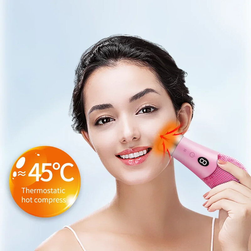 9-stupňová elektrická ultrazvuková čistiaca kefa na pokožku, sonická čistiaca kefa na tvár, rotujúca vysokofrekvenčná vibrácia, silikónová nabíjateľná