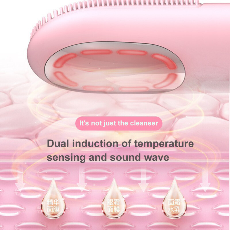 Perie electrică de curățare a feței Motor de curățare cu ultrasunete din silicon pentru curățarea feței Instrument inteligent pentru curățarea feței