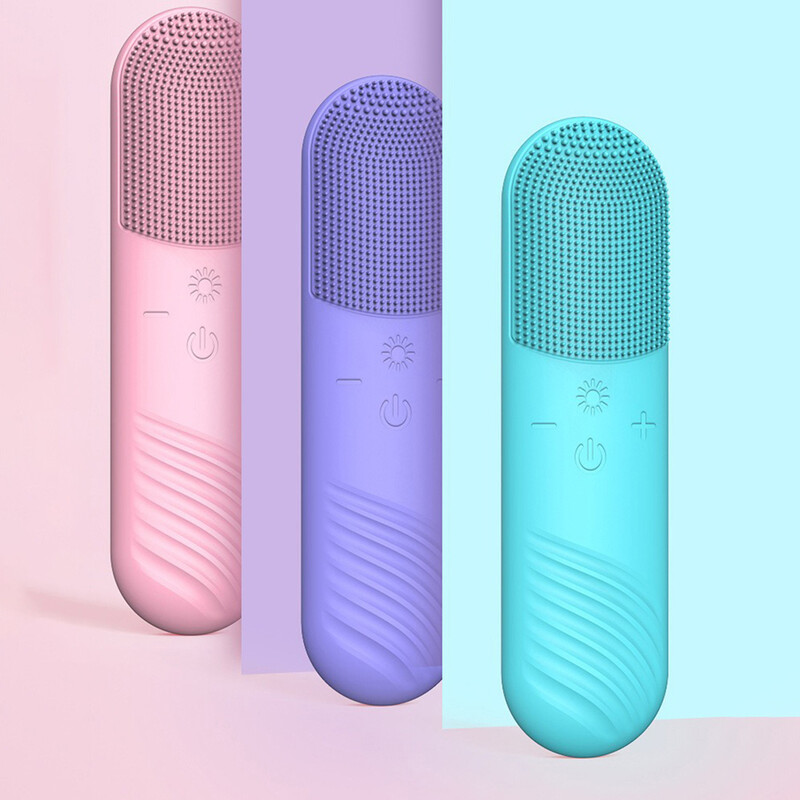 Perie electrică de curățare a feței Motor de curățare cu ultrasunete din silicon pentru curățarea feței Instrument inteligent pentru curățarea feței
