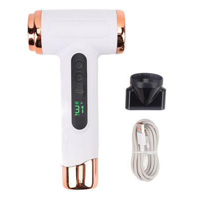 Uscător de păr portabil Încărcare USB Mâner ergonomic Uscător de păr cu aer cald și rece 200 W Uscare rapidă Ușor cu duză pentru călătorii