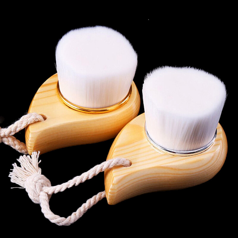 Blackhead Deep Cleaner Beauty Facial Massage Brush Starostlivosť o tvár Drevená rukoväť Čistiaca kefka na tvár Mäkké vlákno Exfoliačná kefka