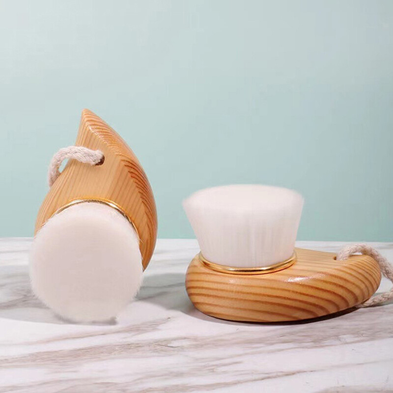 Blackhead Deep Cleaner Beauty Facial Massage Brush Starostlivosť o tvár Drevená rukoväť Čistiaca kefka na tvár Mäkké vlákno Exfoliačná kefka
