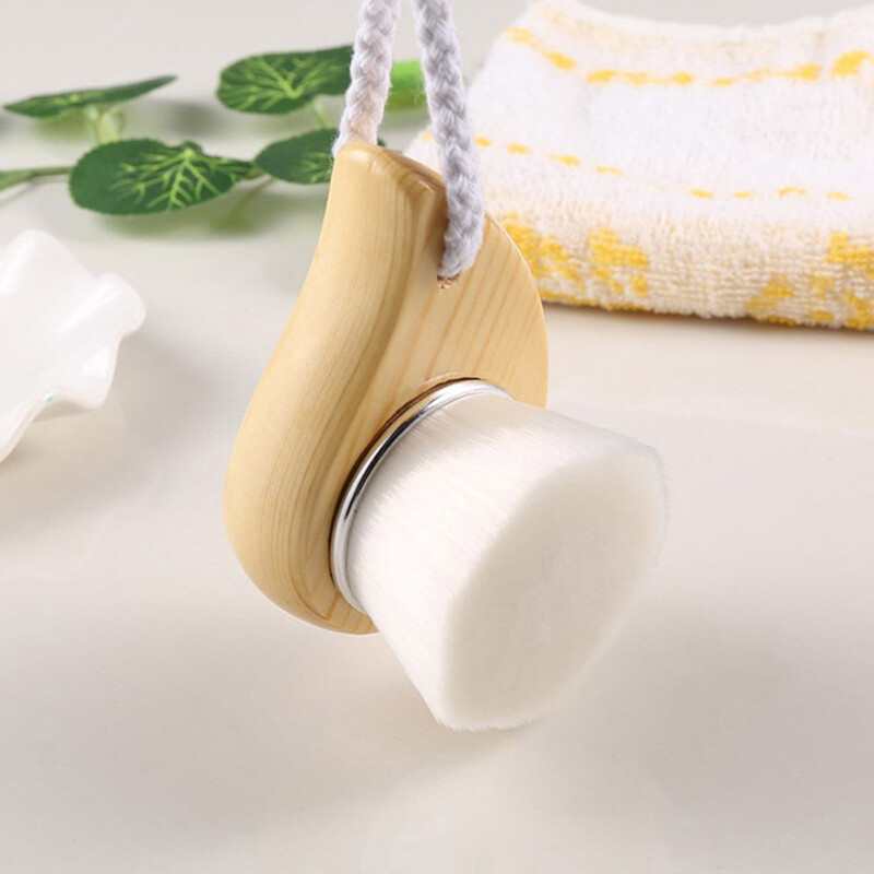 Blackhead Deep Cleaner Beauty Facial Massage Brush Starostlivosť o tvár Drevená rukoväť Čistiaca kefka na tvár Mäkké vlákno Exfoliačná kefka
