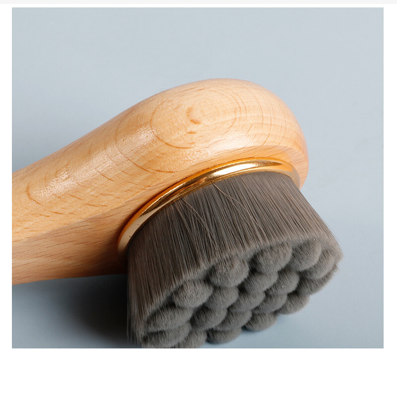 Fa nyelű arcmosó kefe bükk nyélű bambusz nyél fa kézi arcmosó kefe