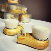 Fa nyelű arctisztító kefe Manuális puha arcmasszírozó Bőrpórustisztító kefe Arcápolás Arckefet Tisztító Szépségeszközök