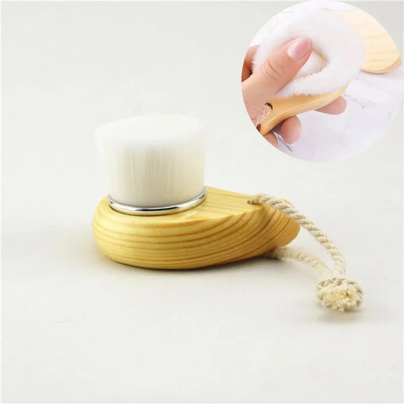 Fa nyelű arctisztító kefe Manuális puha arcmasszírozó Bőrpórustisztító kefe Arcápolás Arckefet Tisztító Szépségeszközök