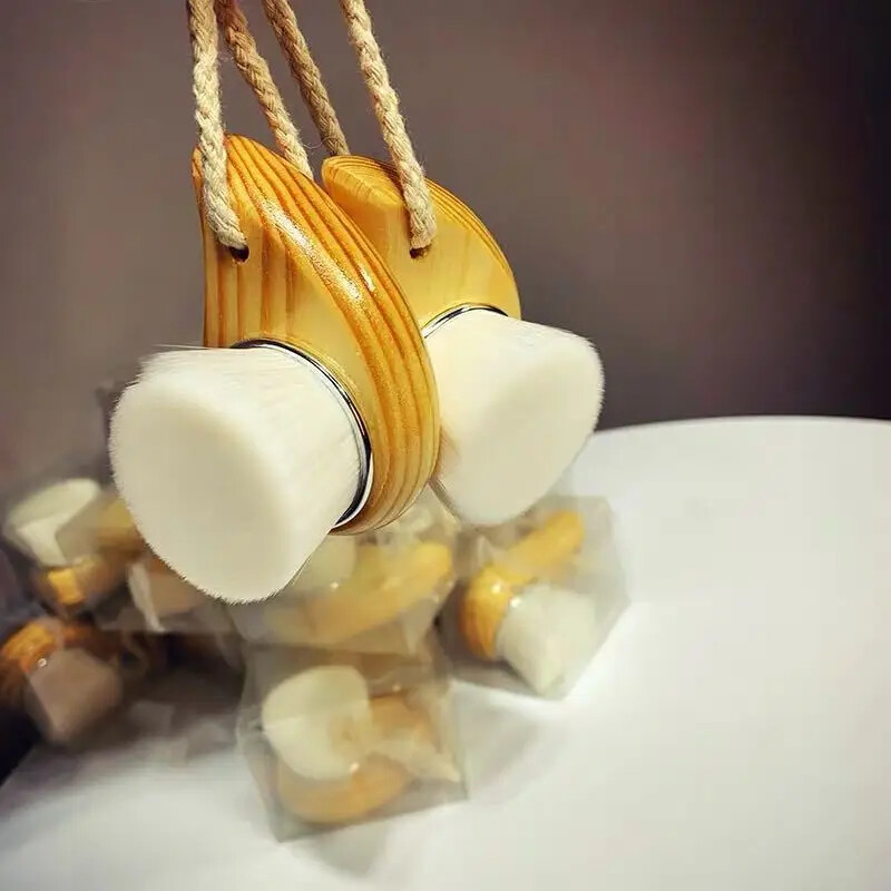 Fa nyelű arctisztító kefe Manuális puha arcmasszírozó Bőrpórustisztító kefe Arcápolás Arckefet Tisztító Szépségeszközök